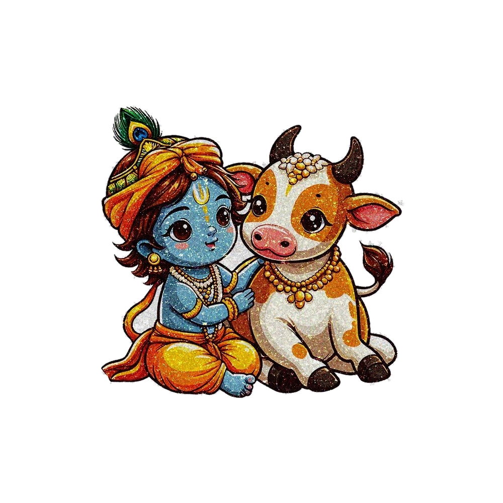 Shree Krishna 3.0 Glitter Sticker